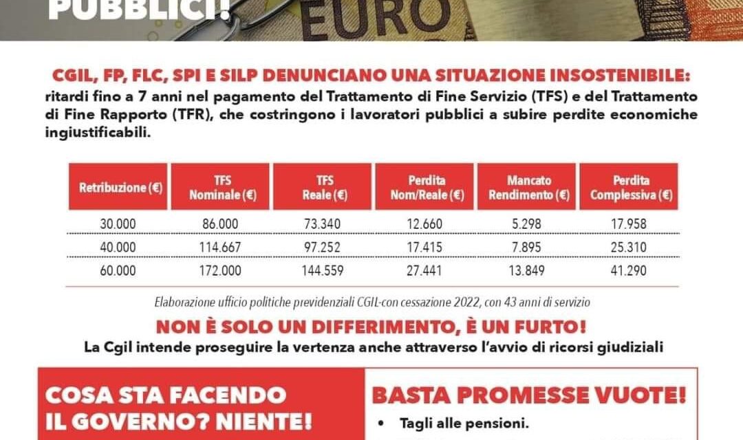 TFS/TFR  UN FURTO AI DANNI DEI LAVORATORI PUBBLICI !