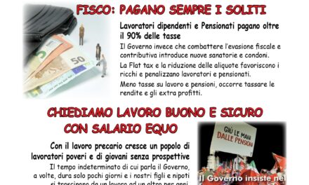 I PENSIONATI E LE PENSIONATE DICONO BASTA!